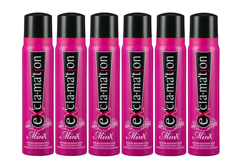 Exclamation Minx Perfume Body Spray 6 x 90ml