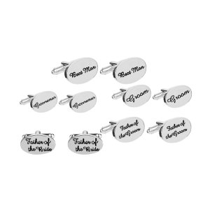 Wedding Party Cufflinks Set - Silver