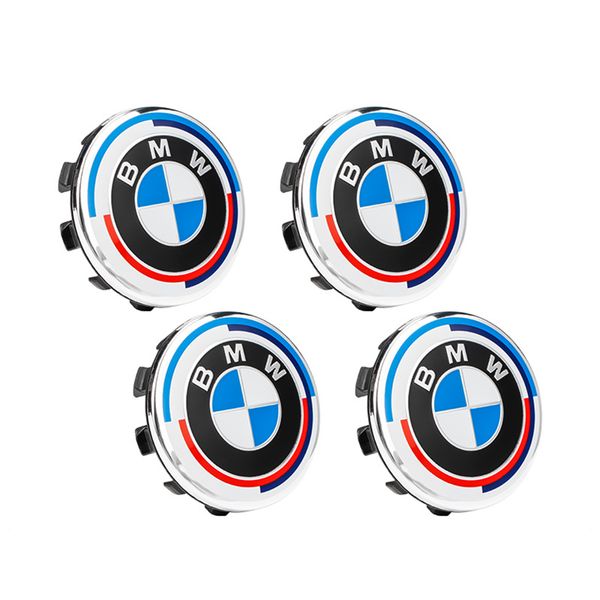 SH-BMW-50Y-RIMCAP-68,Pack 4 BMW 50th Anniversary Edition Rim Cap