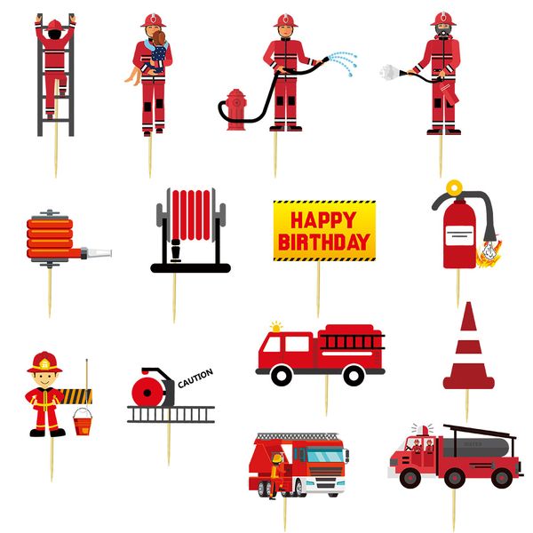 iKids Fire Engine Cupcake Toppers