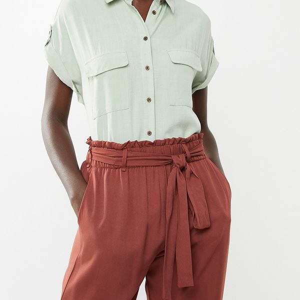 Women's New Look Patch Pocket Shirt - Pale Green
