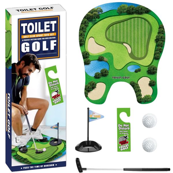 Toilet Golf Potty Putter Game Set Novelty Gag Secret Gifts