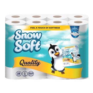 SnowSoft 1 Ply Toilet Tissue - 24 Pack