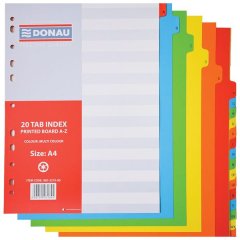 Donau File Divider, 20 Tab printed board (A - Z) Pack of 10