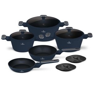 Berlinger Haus 10 pcs Titan Pro Non-Stick Coating Cookware set - Deep Sea