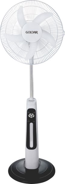 Goldair 40cm Rechargeable Fan with LED Light &amp; Power Bank White - GRPF-1632