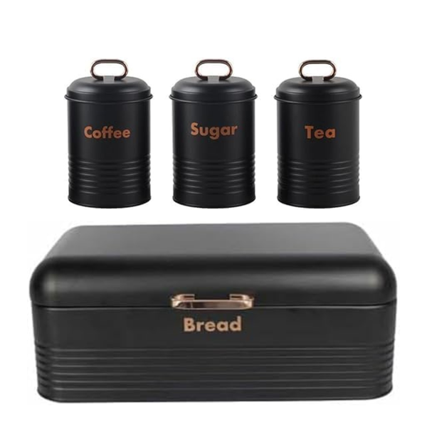 Homeware Bread Bin and Canister 4-piece Set