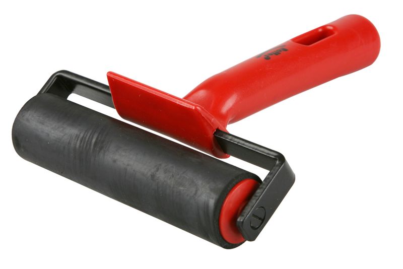 Rolfes Plastic Handle Hard Rubber Brayer 4 inch / 10.16cm