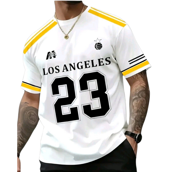 Mens Short Sleeve Basketball Jersey- 23