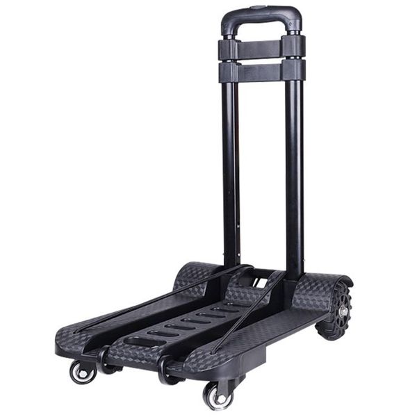 Hand Truck Trolley Hand Cart Foldable Heavy Duty Iron with Strapping Hooks