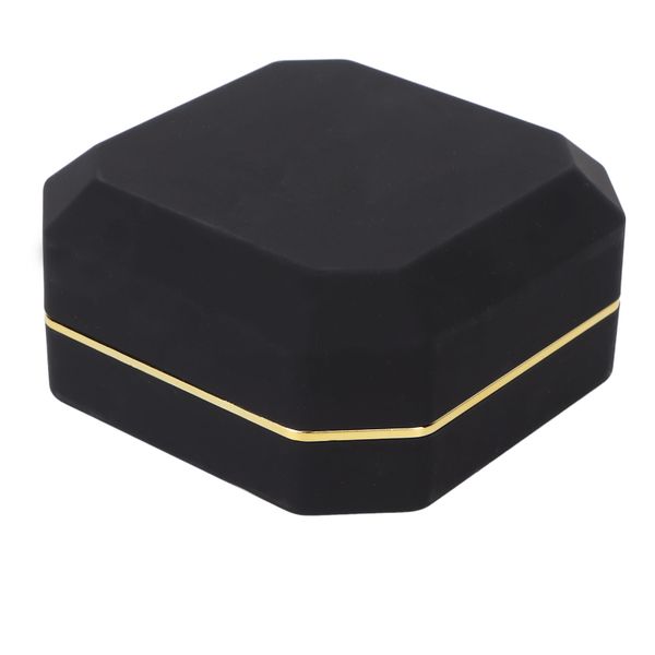 Proposal Jewelry Box with LED Light - Portable Black Bracelet Gift Case