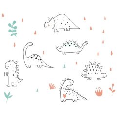 Watercolor Dinosaur Art Sticker for Wall Decoration