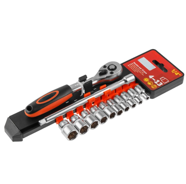 Socket Set 1/4" - 12 Piece - 4 Pack