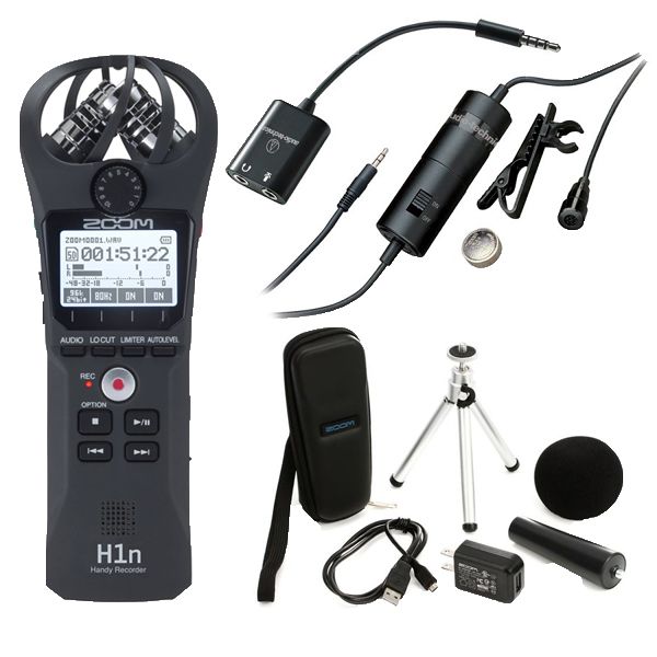 Zoom H1N Recorder &amp; H1N Accessory Pack &amp; Audio Technica ATR3350iS Lapel Mic