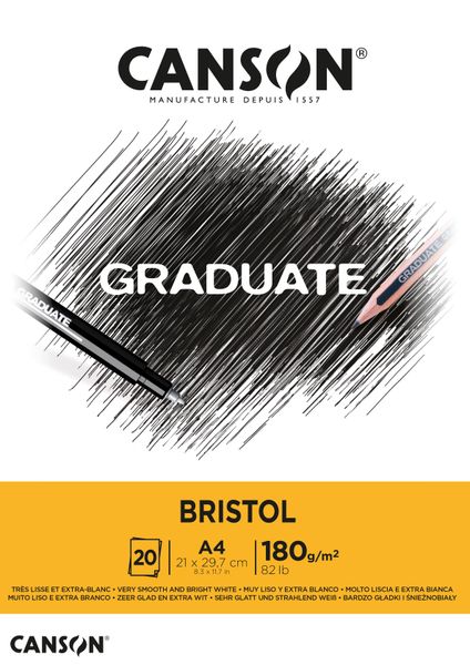 Canson Graduate Pad Bristol 20s A4 180g