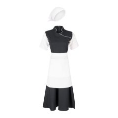 Selphies Domestic Workwear Uniform Maid Dress, Apron, HeadWrap 3piece Combo