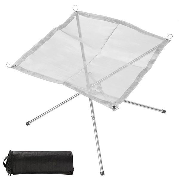 Foldable Camping Mesh Fire Pit,Portable Outdoor Folding Fire Pit