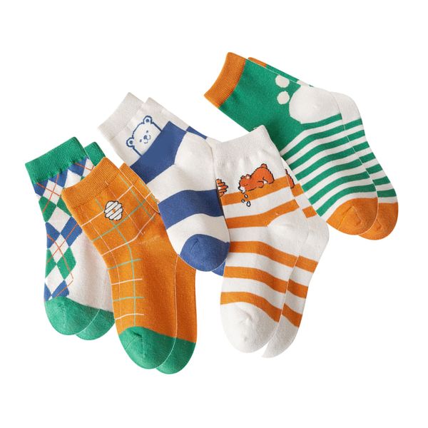 Kids Bear Pattern Socks Cotton Soft for Autumn Winter