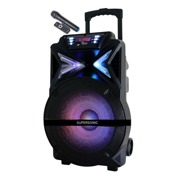 Supersonic 15" Portable Karoake Speaker Trolley Soundcraft Voyager X-AZA