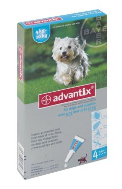 Advantix - Medium Dog 1.0ml - 4 pipettes - 4-10kg - For Ticks