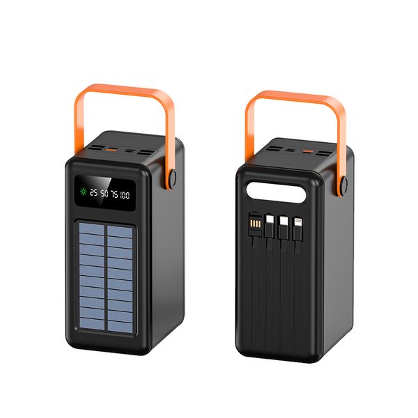 Ultimate 100000mAh Solar Powerbank with Mounted Light &amp; 1:4 USB Cables