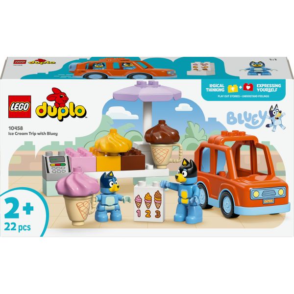 LEGO® DUPLO® Bluey Ice Cream Trip with Bluey Toddler Toy 10458