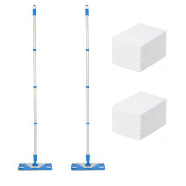 2-pack Lazy Mop with Replaceable Disposable Mop Cloths (40 Mop Cloths)