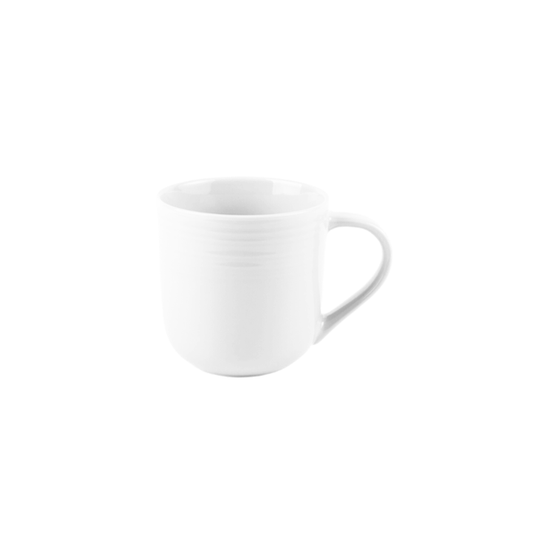 JENNA CLIFFORD - Embossed Lines Whisper White Coffee Mug (Set of 4)