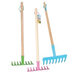 Bulk Pack x 3 Garden Kids Rake Metal 70cm