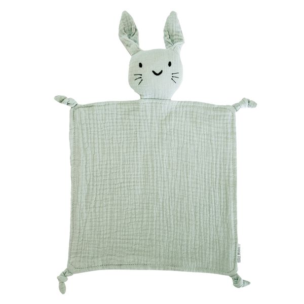 Little Weasel - Muslin Bunny Lovey / Dudu Blanket (Sage Green)
