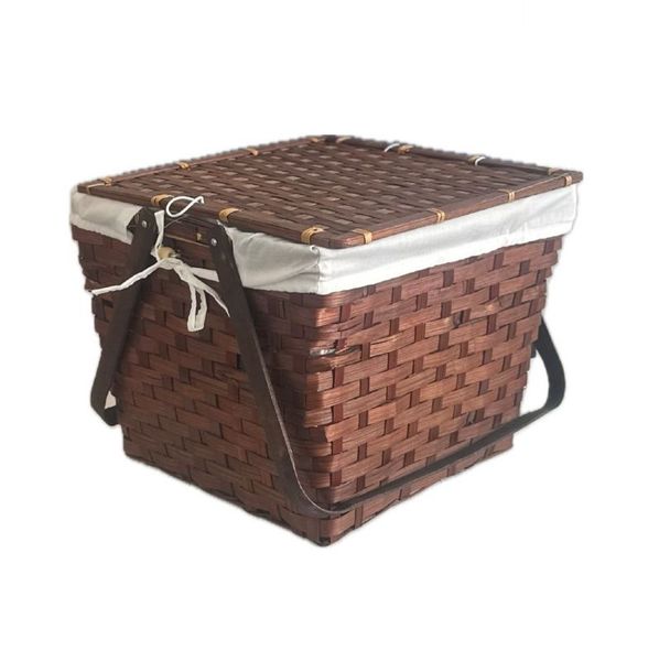Picnic Basket With Lid and Lining