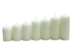 Unscented Candles - White - 7-Piece