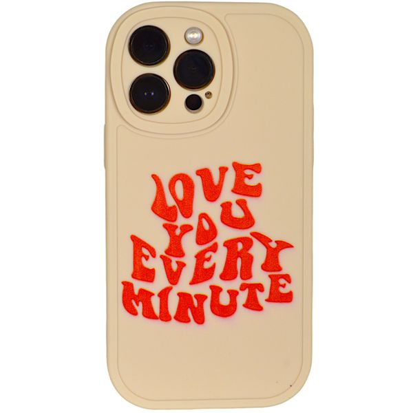 Light Beige - Phone Case with Lov U Every Min &amp; Pro Cam - Iphone 14 Pro Max