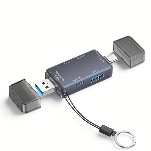 6-in-1 SD Card Reader USB 3.0 Type C Micro Memory Card Reader Dual Slots