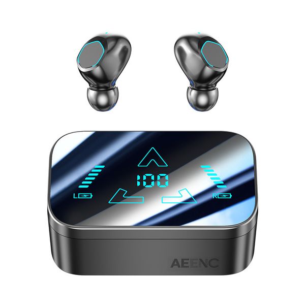 AEENC LED Screen Mirror-Type In-Ear Bluetooth Headphones With Power Bank