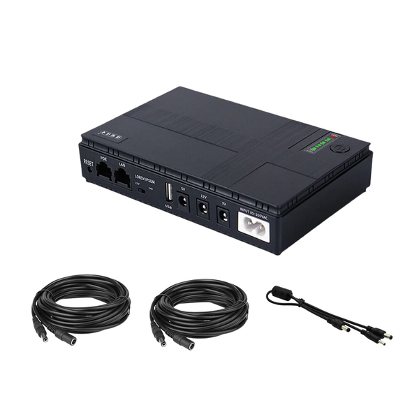 10400 mAh Black Mini Portable DC UPS-DC1018P with 2 x 5M DC Cable