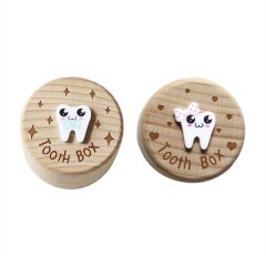 3D Carved Tooth Fairy Box-Wooden Tooth Souvenir Box
