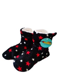 Fluffy Indoor Sherpa Fleece Slipper - Star Boot Style UK 5 - UK 8