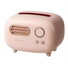Radio Shape Tissue Cover Box for Bathroom Vanity Countertops, Pink