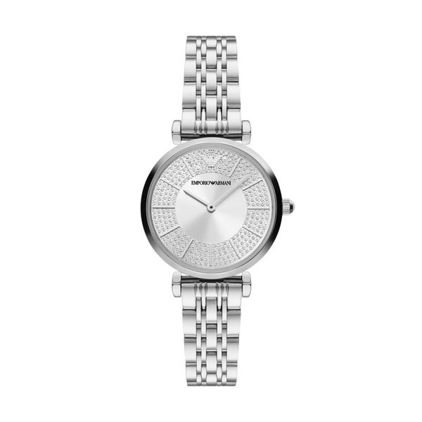 Armani Gianni T-Bar Womens Silver Stainless Steel Watch-AR11445