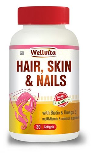Wellvita - Hair, Skin &amp; Nails 30 Softgel Capsules x 2
