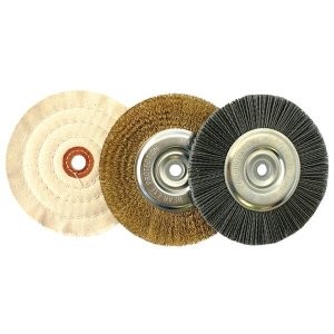 Tork Craft Bench Grinder Set 150mm 3Pce 1 X Wire 1 X Buff 1 X Nylon Wheel