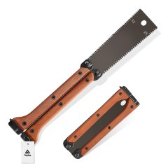 Topika - Japanese Pull Saw 16cm, Folding Double-Edge Flush Cut Saw for Wood
