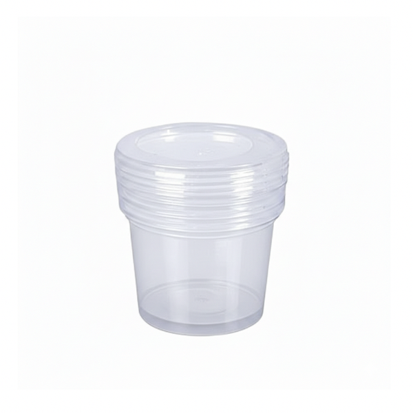 Clear Fast Food Container 4Piece - 500ml Round 8cm