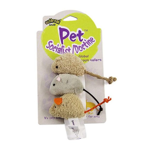 Interactive Catnip Cat Toy Set of 3 Mice