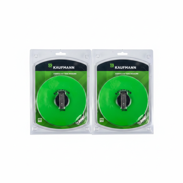 Kaufmann 30M Fibreglass Tape Measure - Durable, Flexible - 2 Pack