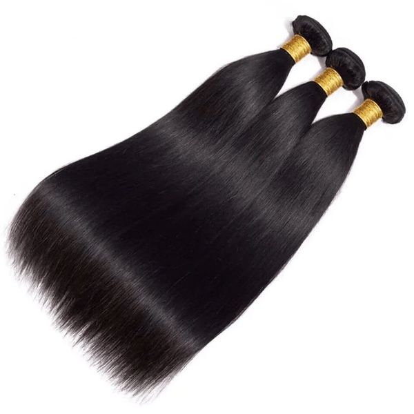Straight 3 Bundles 12A Unprocessed Black Brazilian Hair 30 Inch