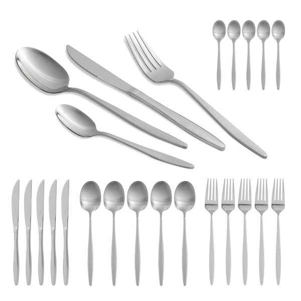 Berlinger Haus 24-Piece Stainless Steel Cutlery Set - Silver Mirror Polish