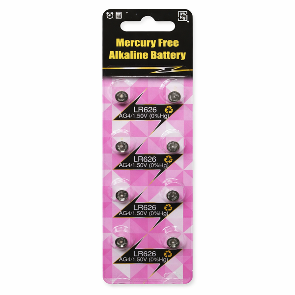 LR626 AG4 1.5V Alkaline Cell Batteries - Mercury Free Long Lasting Power