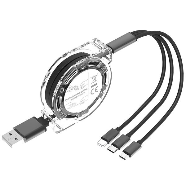 Charging Cable Retractable 3-in-1 Fast Charger Cable